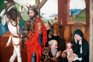 キリスト降誕、3人の賢者またはマギによる子イエスの崇拝 作： Martin Schongauer